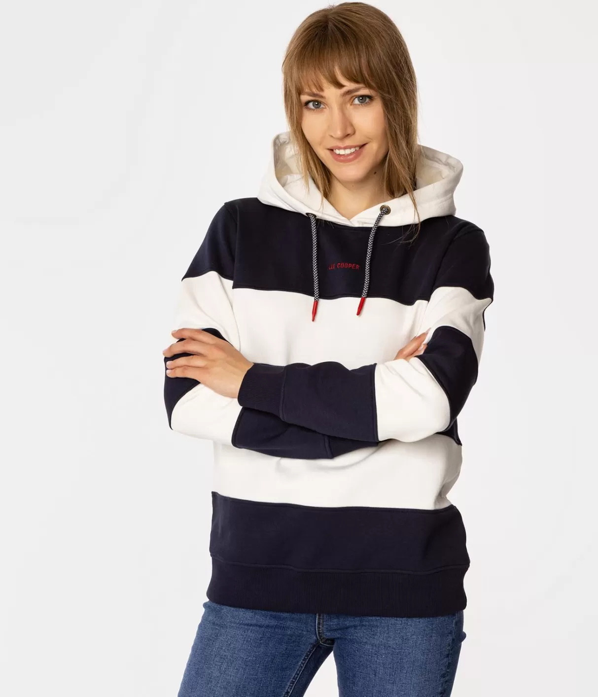 Bluza damska oversize z kapturem SADIE 4567 STRIPES-Lee Cooper Fashion