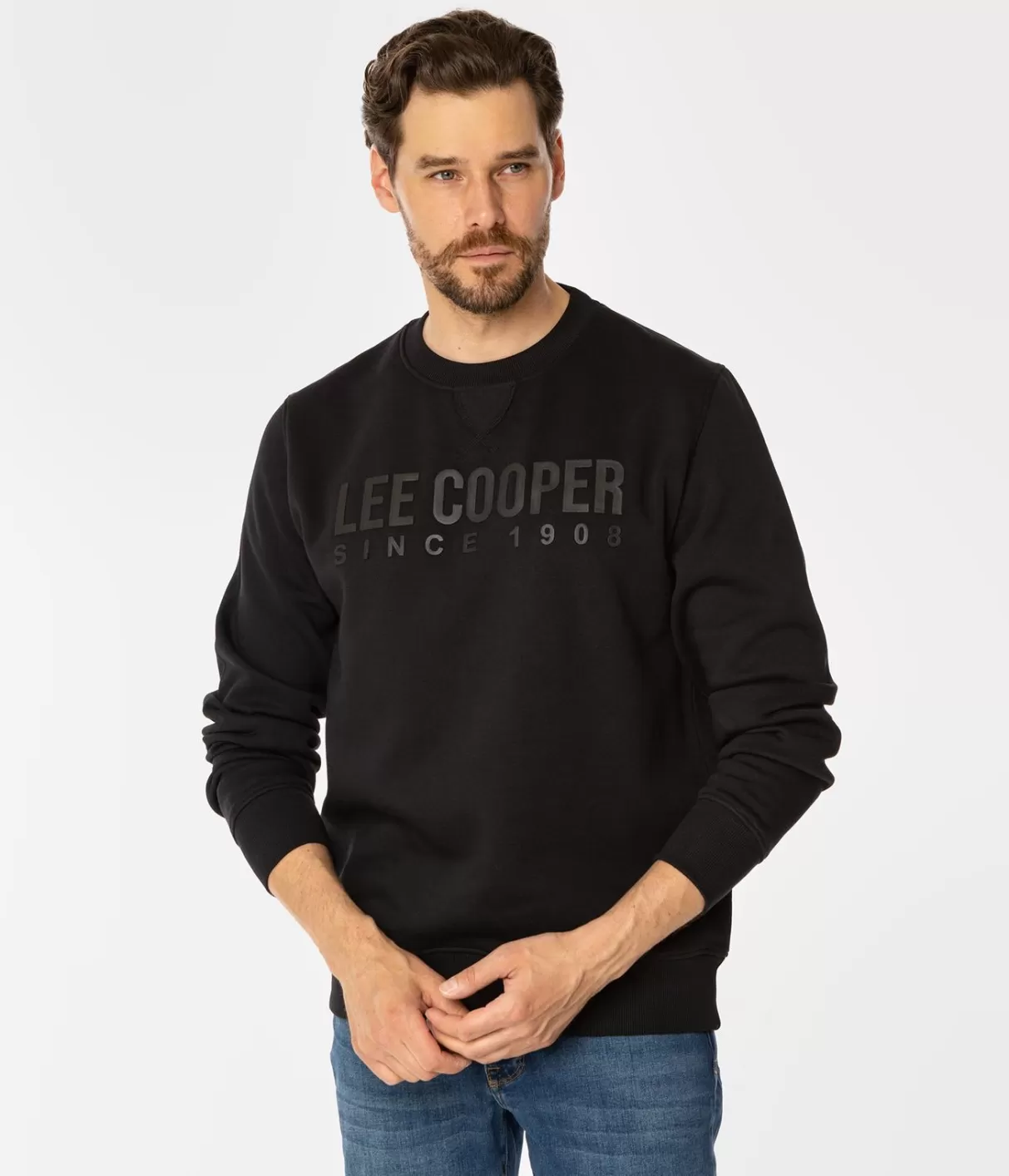 Bluza męska z napisami ALBERTO 2810 CAVIAR-Lee Cooper Shop