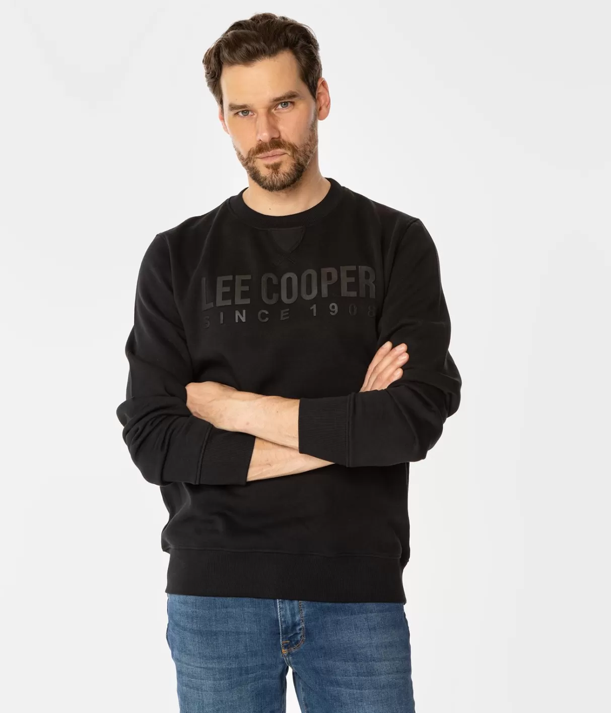 Bluza męska z napisami ALBERTO 2810 CAVIAR-Lee Cooper Shop