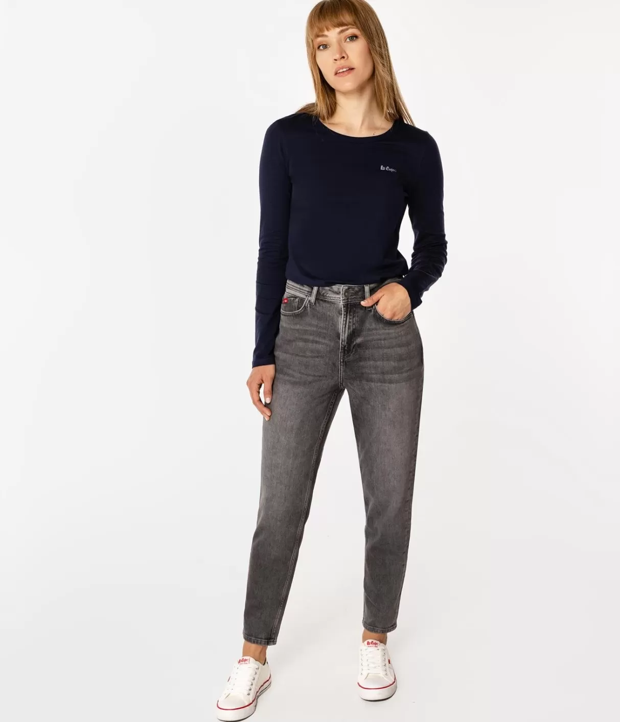 Jeansy damskie mom jeans MATEA 9840 GREY USED-Lee Cooper Shop