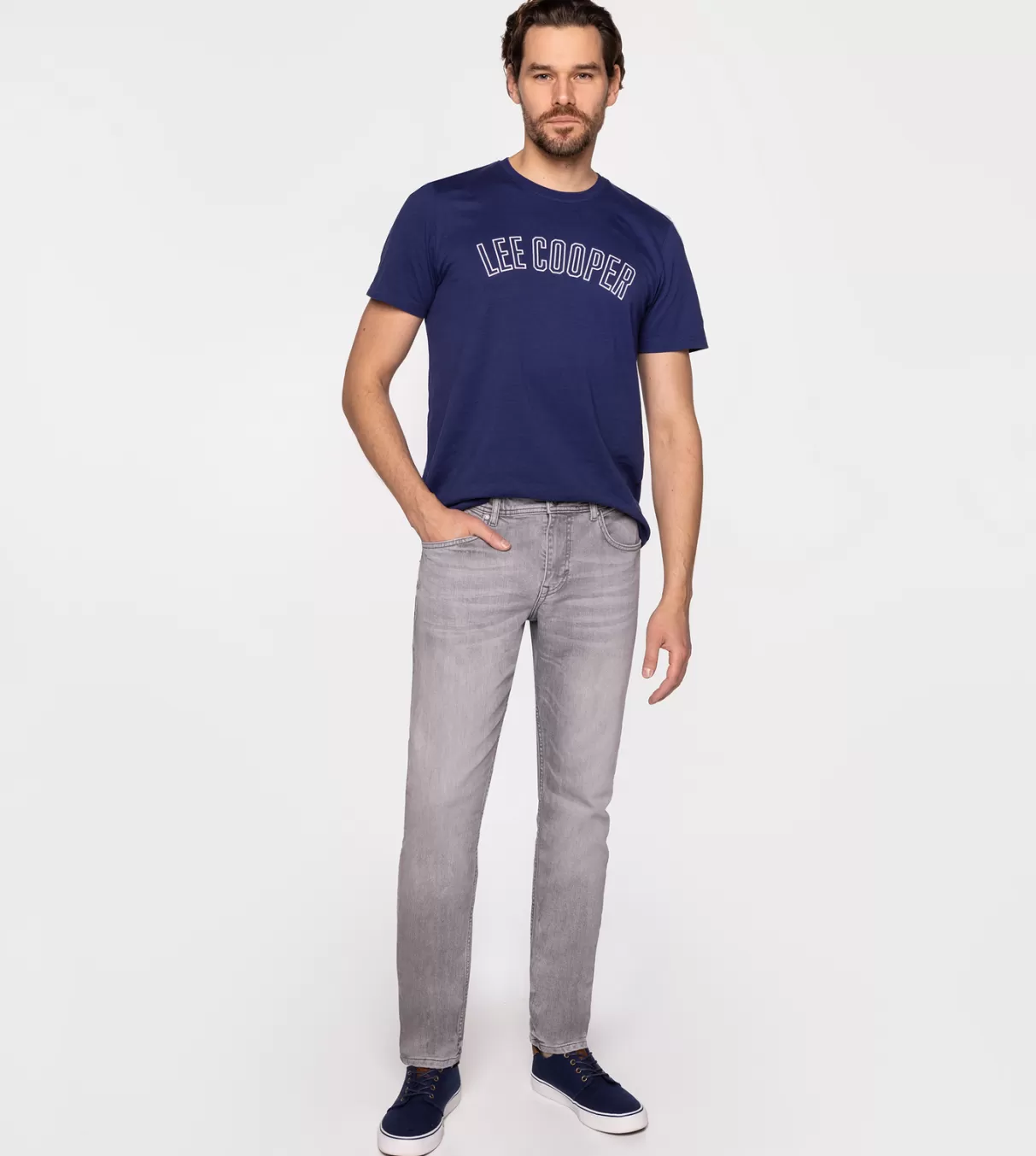 Jeansy męskie comfort slim DENZEL 3009 GREY-Lee Cooper Best Sale