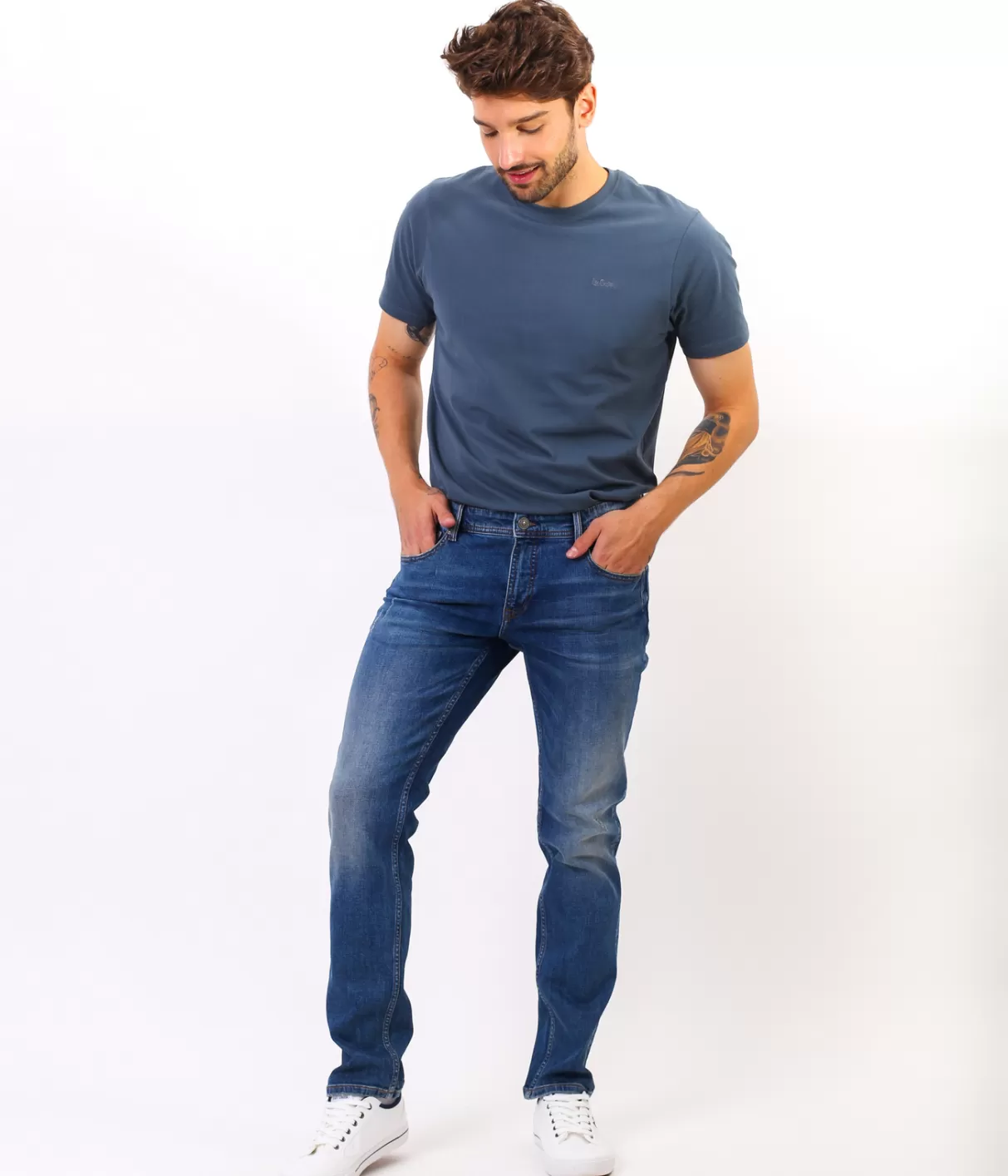 Jeansy męskie slim JAMES 2506 DESTROYED-Lee Cooper Best Sale