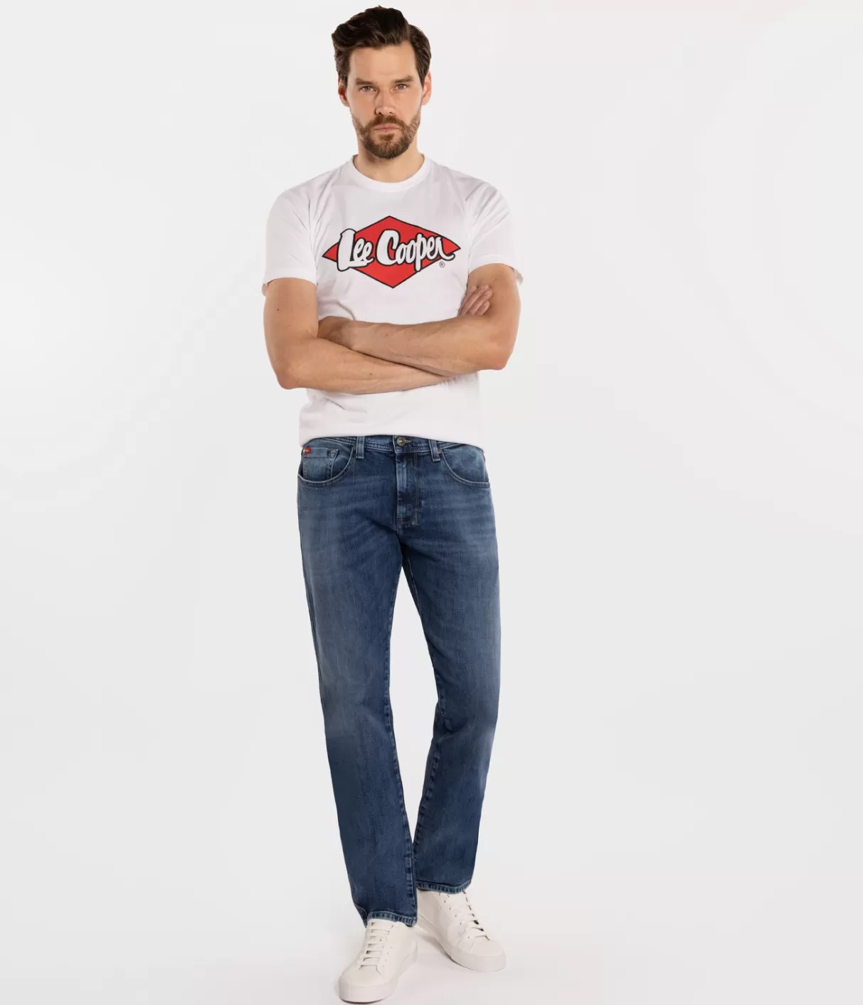 Jeansy męskie tapered LC7504 1558 BRUSHED USED-Lee Cooper Online