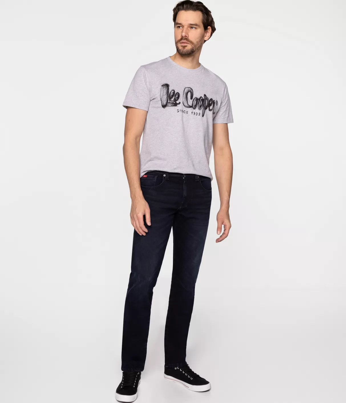 Jeansy męskie tapered LC7504 1386 DARK USED-Lee Cooper Shop