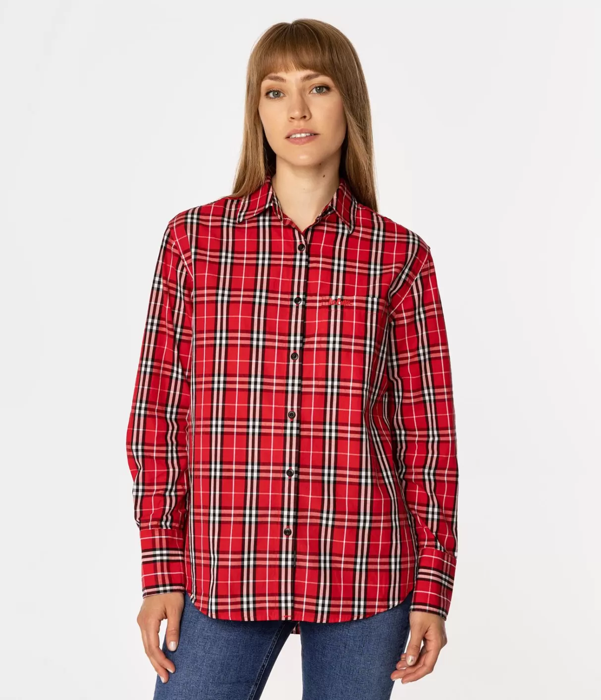 Koszula damska oversize w kratę LENA 2489 RED CHECK-Lee Cooper Best Sale
