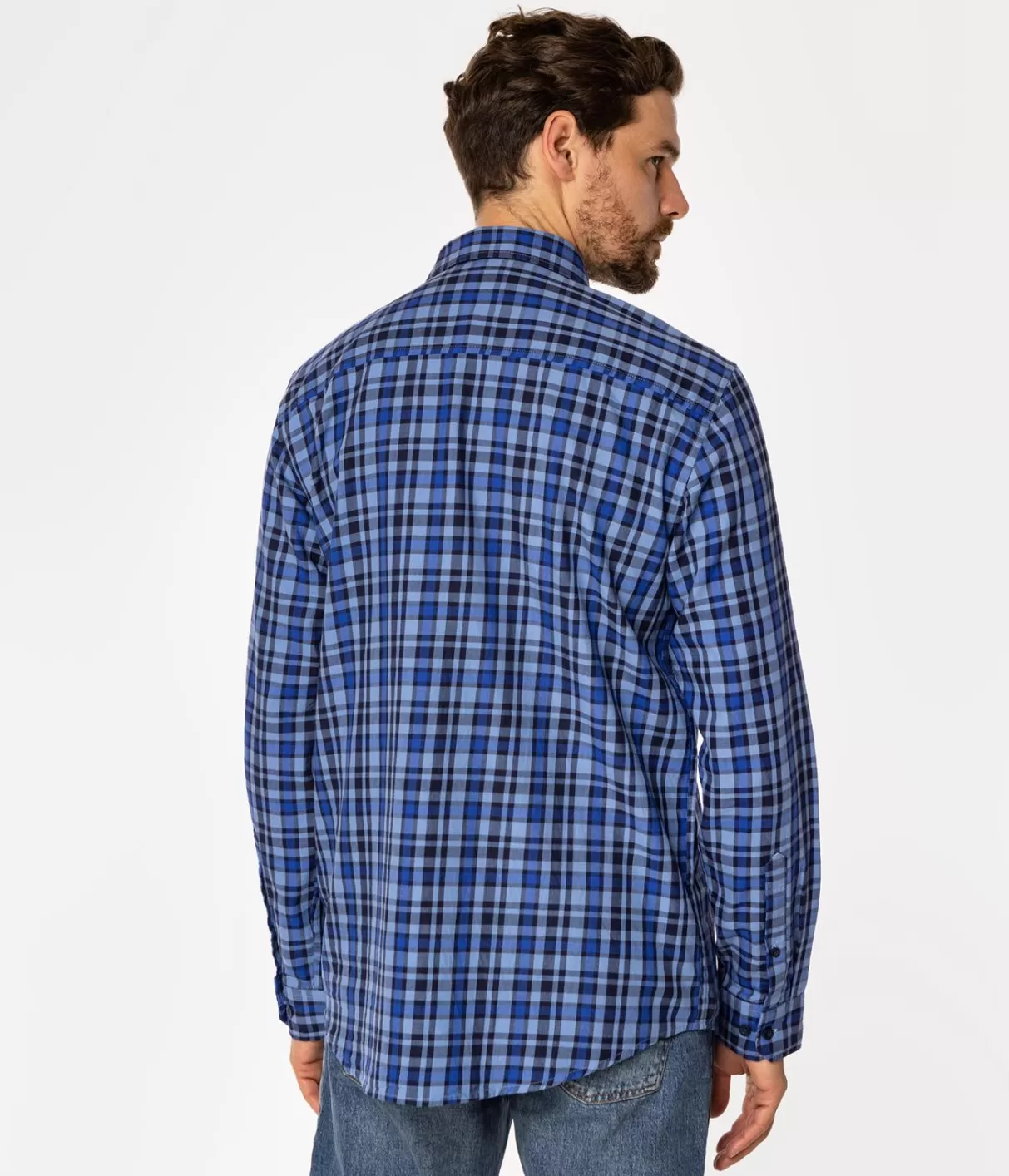 Koszula męska regular w kratę SCOTT 5751 CORONET BLUE-Lee Cooper Clearance