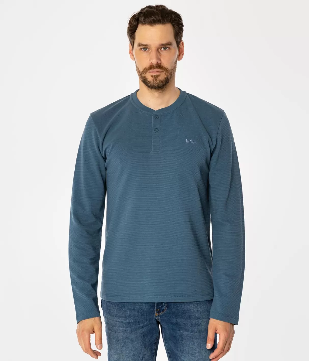 Longsleeve męski LARE 6040 INDIAL TEAL-Lee Cooper Sale