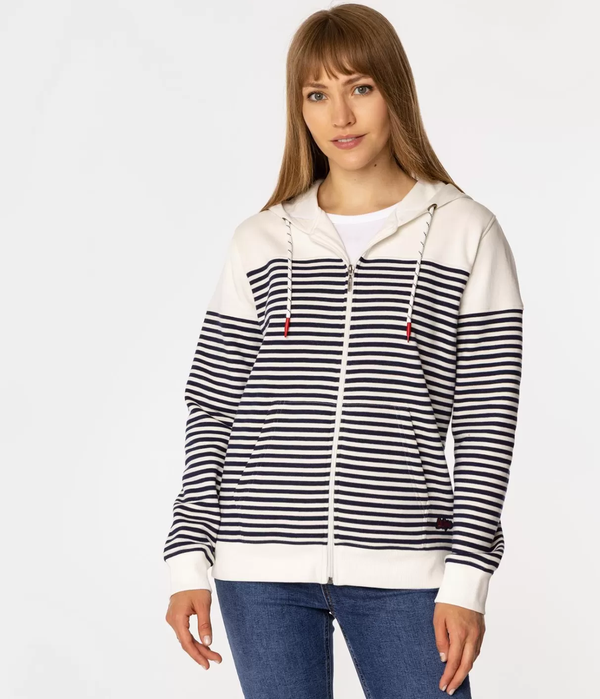 Rozpinana bluza damska z kapturem SAMMIE 4557 STRIPES-Lee Cooper New