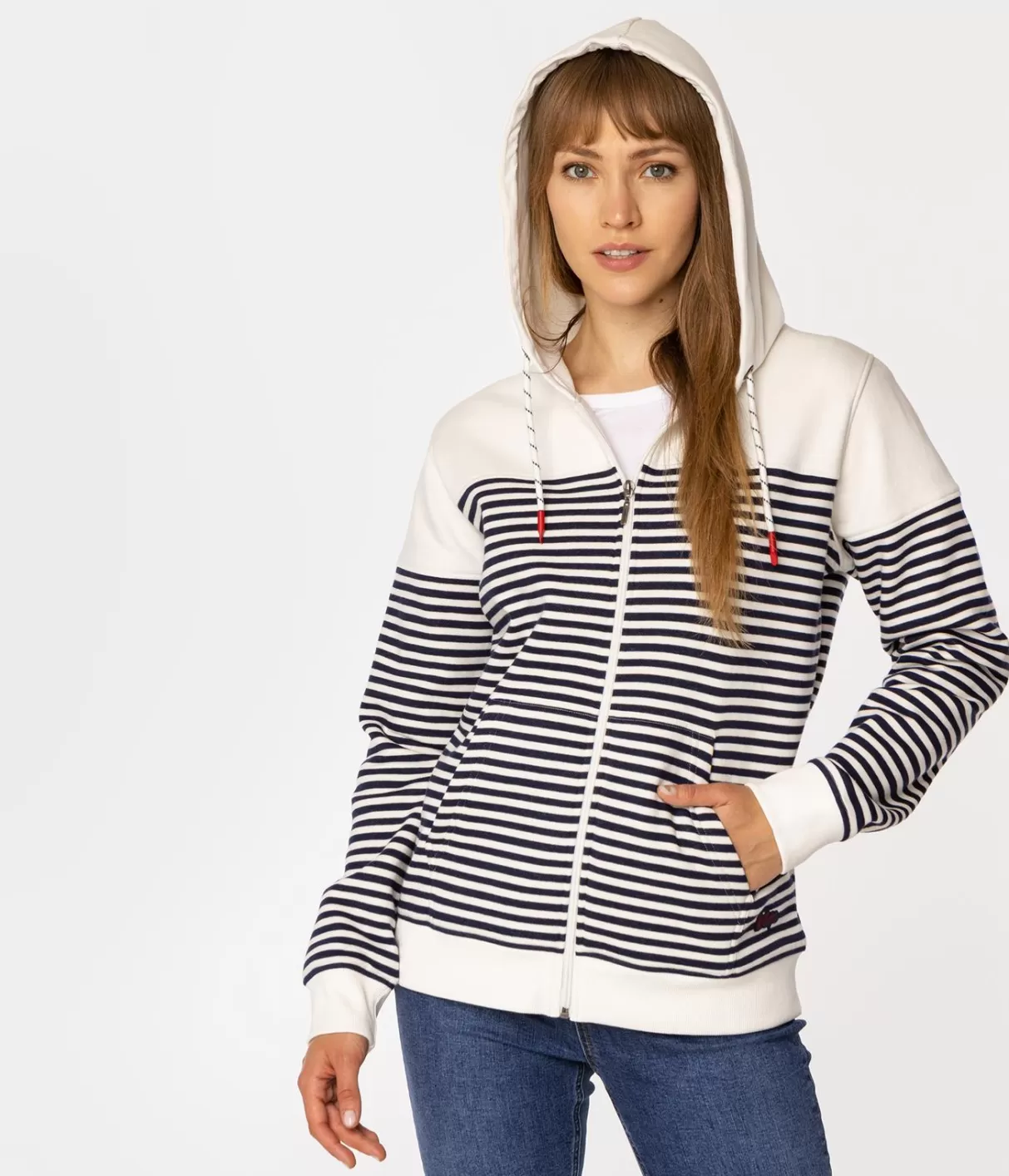 Rozpinana bluza damska z kapturem SAMMIE 4557 STRIPES-Lee Cooper New