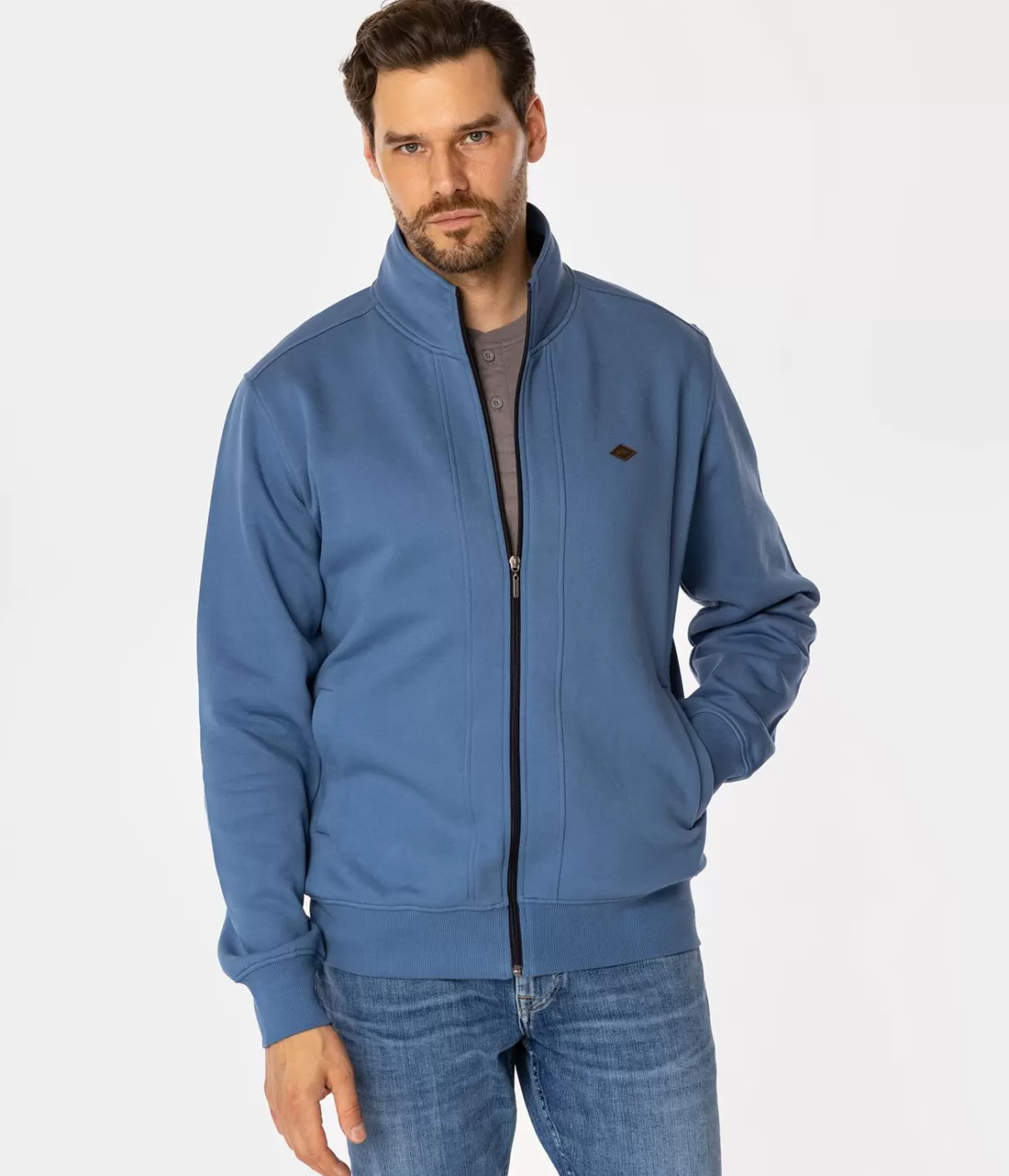 Rozpinana bluza męska ze stójką TAI 4312 CORONET BLUE-Lee Cooper Outlet