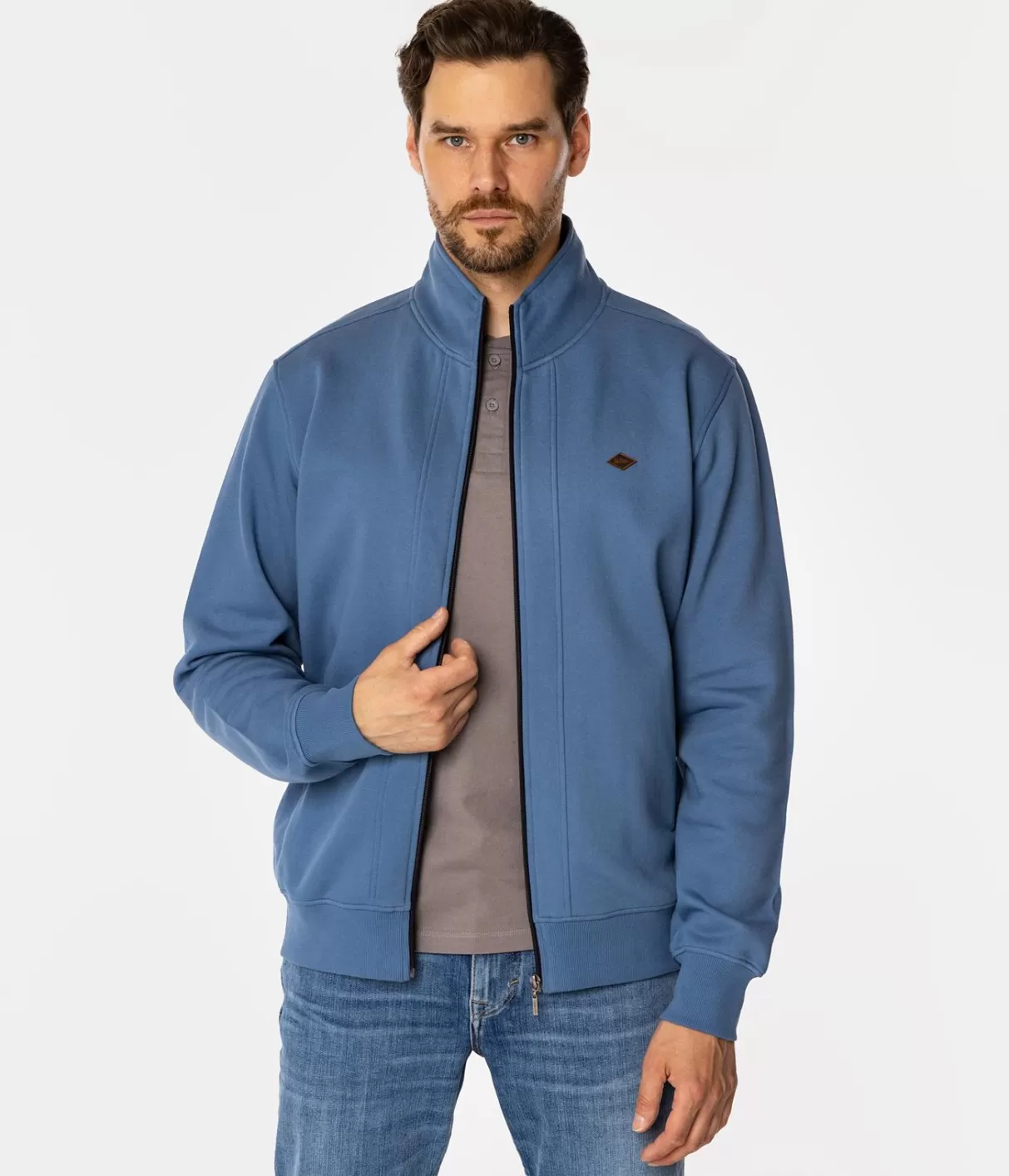 Rozpinana bluza męska ze stójką TAI 4312 CORONET BLUE-Lee Cooper Outlet