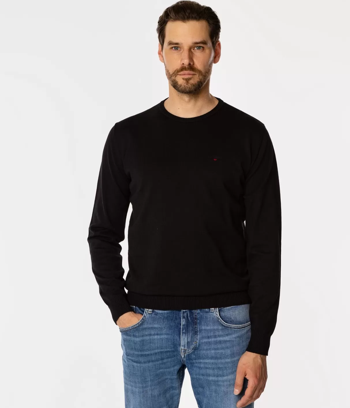 Sweter męski z bawełny organicznej ANDY ORGANIC BLACK-Lee Cooper Hot