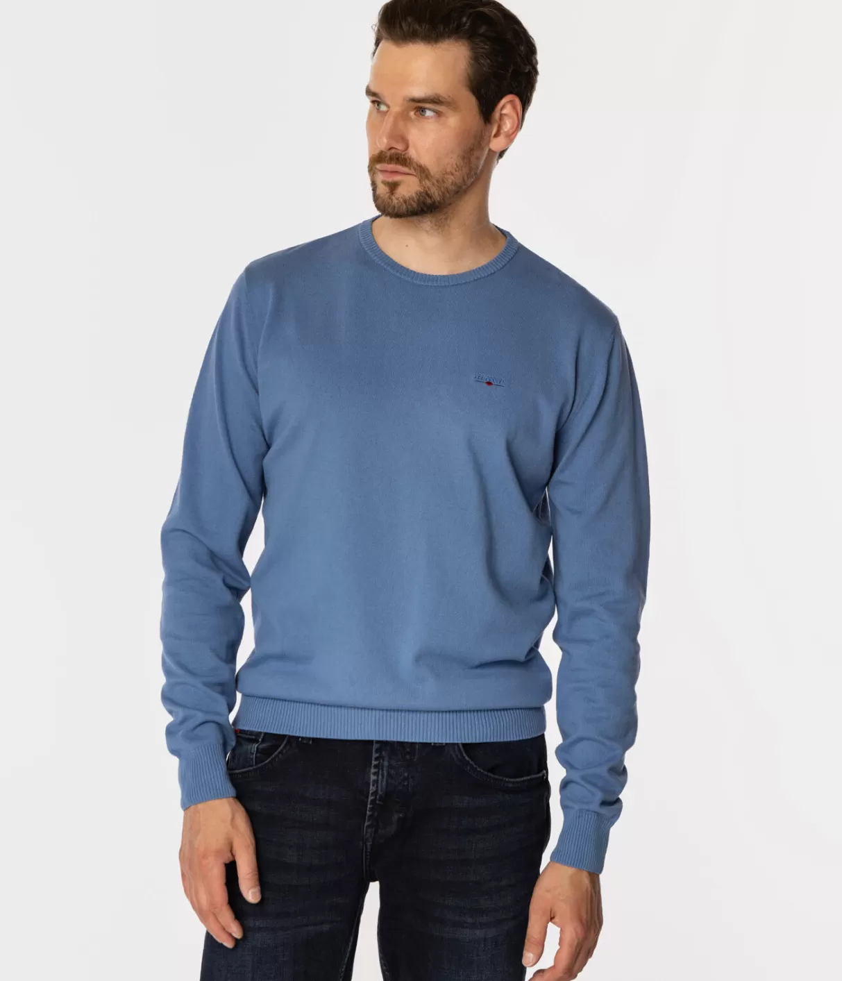 Sweter męski z bawełny organicznej ANDY ORGANIC CORONET BLUE-Lee Cooper Sale