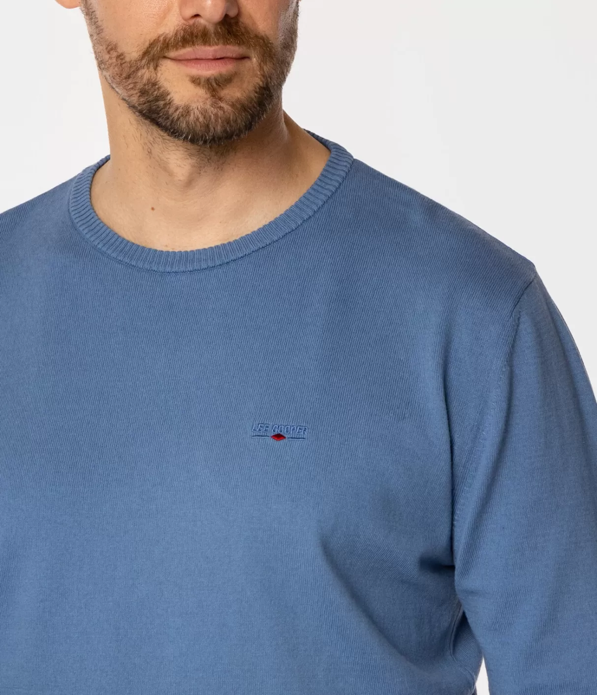 Sweter męski z bawełny organicznej ANDY ORGANIC CORONET BLUE-Lee Cooper Sale