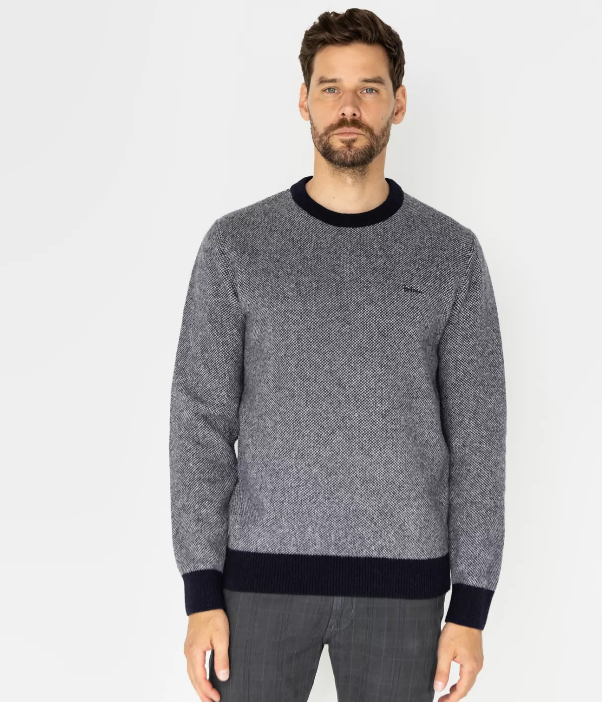 Sweter męski z wełny jagnięcej JACK TOY NAVY-Lee Cooper Outlet