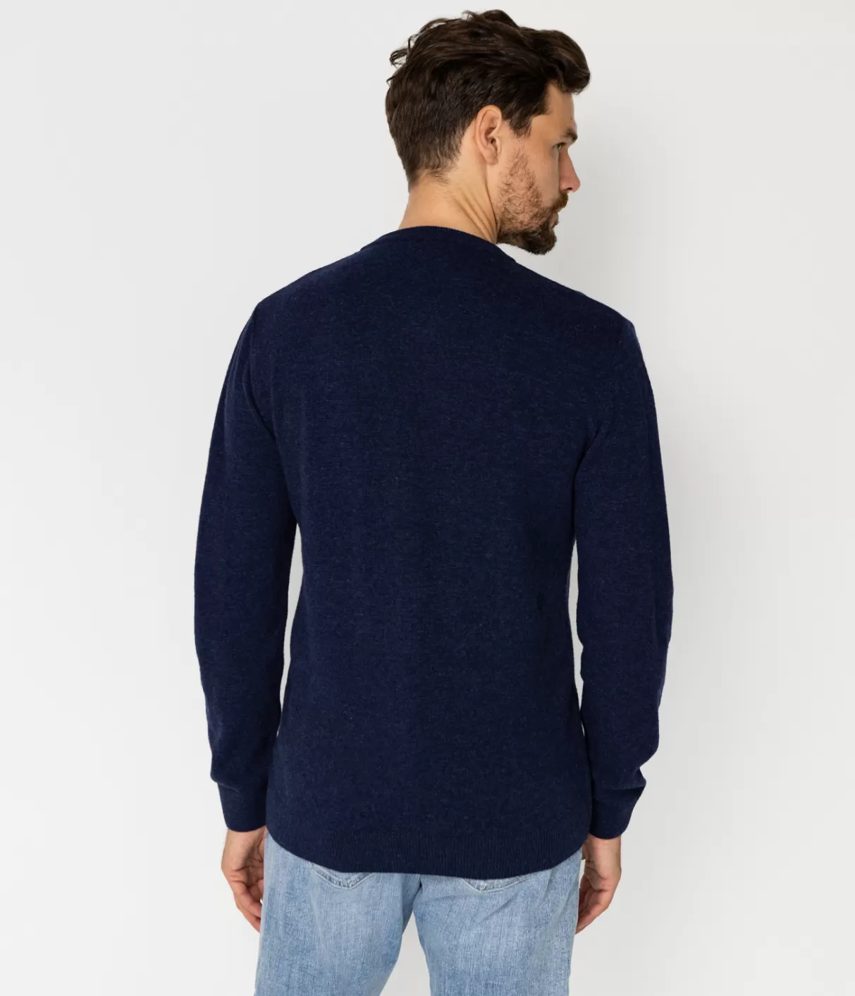 Sweter męski z wełny jagnięcej ROMI TOY NAVY MELANGE-Lee Cooper Online