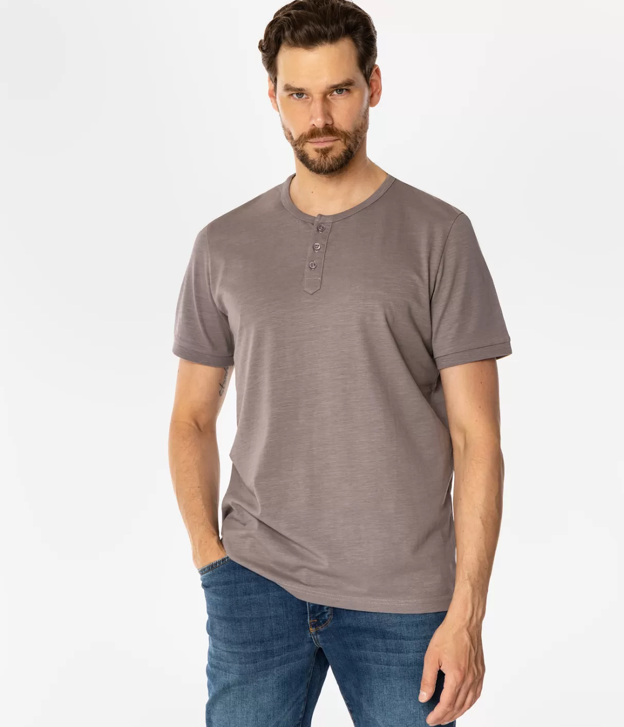 TSHIRT M HENLEY2 4587 DECEMBER SKY-Lee Cooper Online