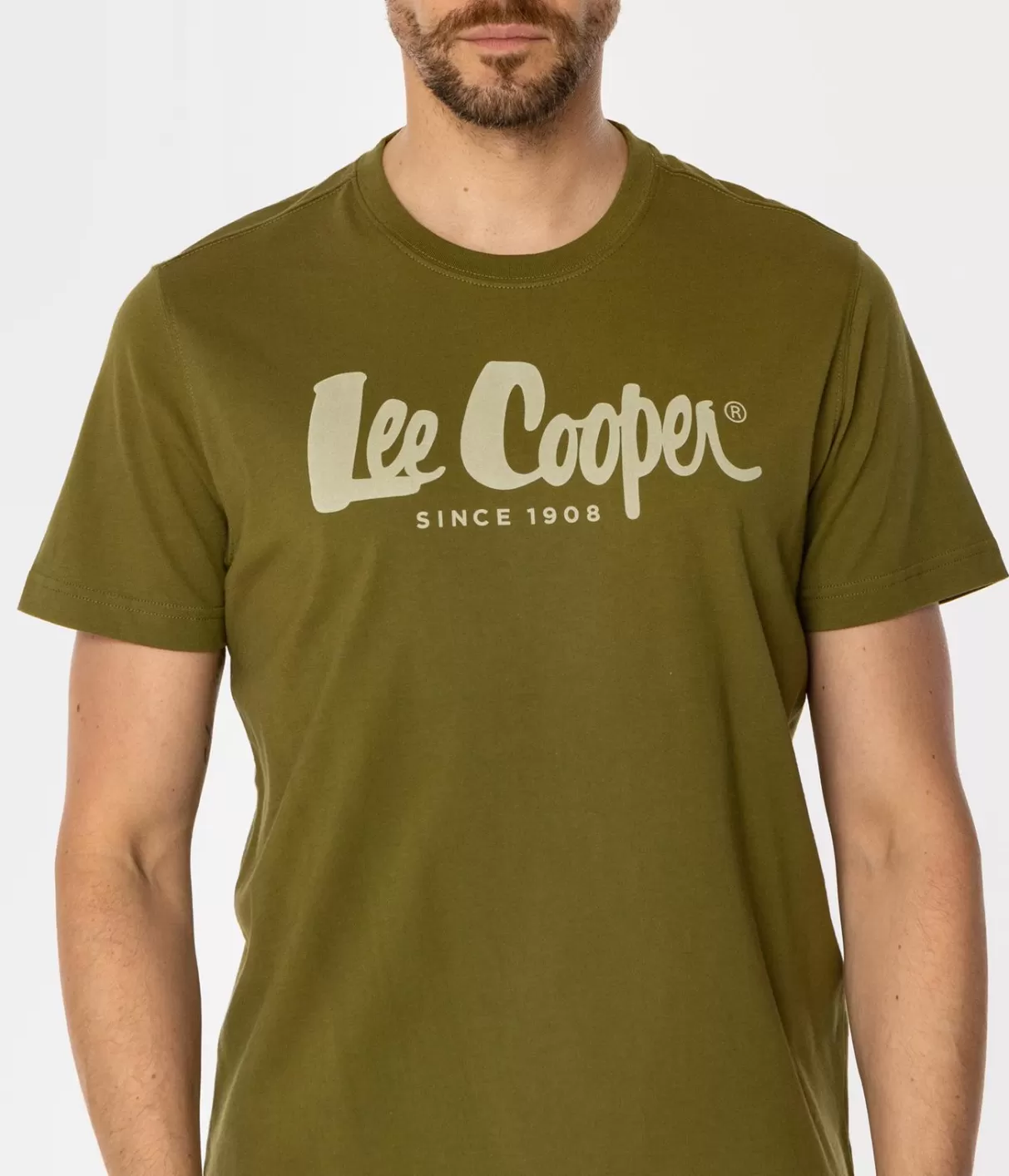 T-shirt męski z logo HERO7 FADE 1010 SPHAGNUM-Lee Cooper Best