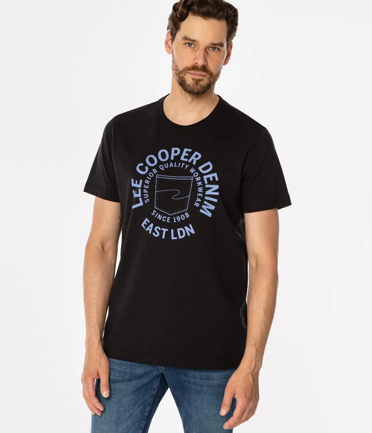 T-shirt męski z nadrukiem SUPERIOR 1016 CAVIAR-Lee Cooper Hot