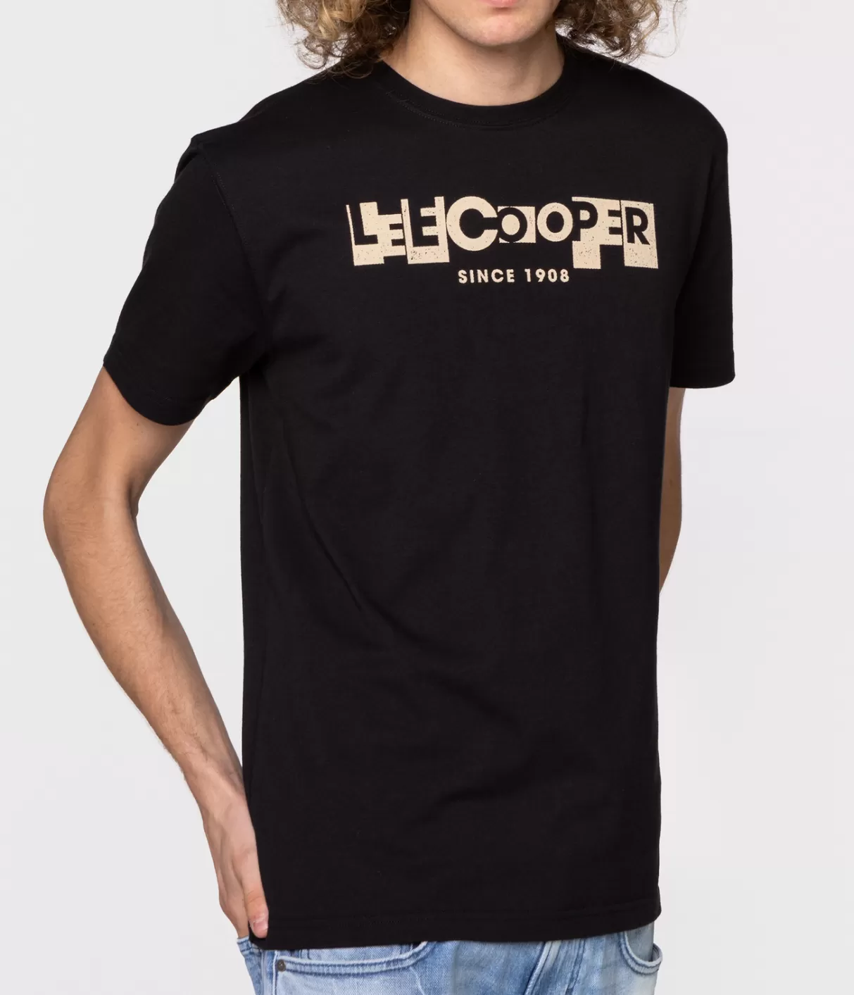 T-shirt slim LC BLOCK1 1010 BLACK-Lee Cooper Cheap