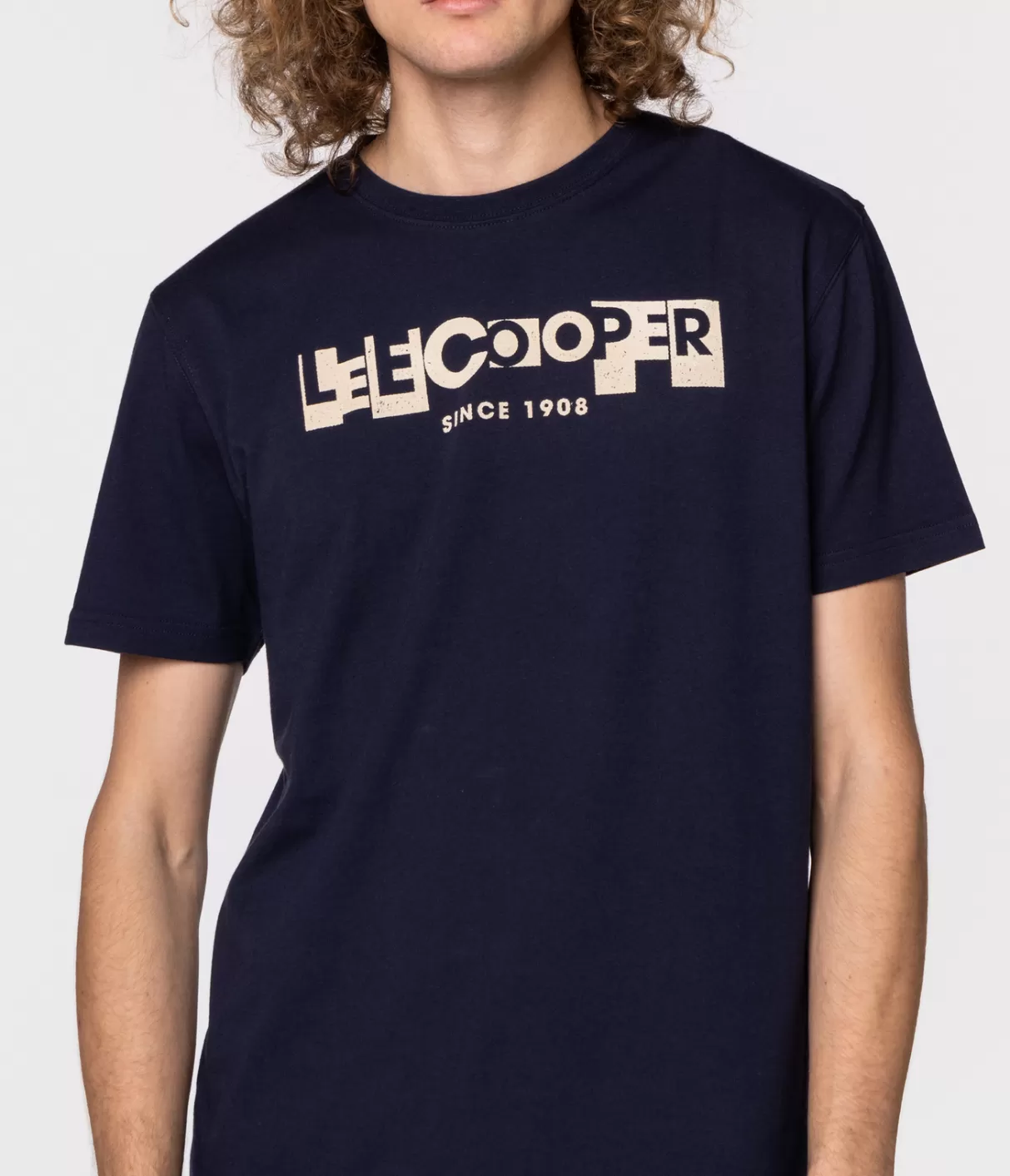 T-shirt slim LC BLOCK1 1010 NAVY-Lee Cooper Clearance